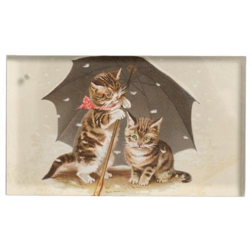 Cat Kitten kitty antique vintage pretty cute  Place Card Holder