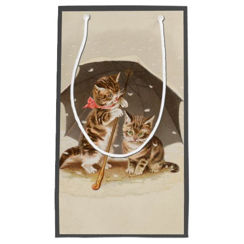 Cat Kitten kitty antique vintage pretty cute  Small Gift Bag