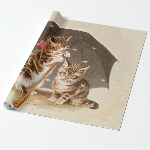 Cat Kitten kitty antique vintage pretty cute  Wrapping Paper