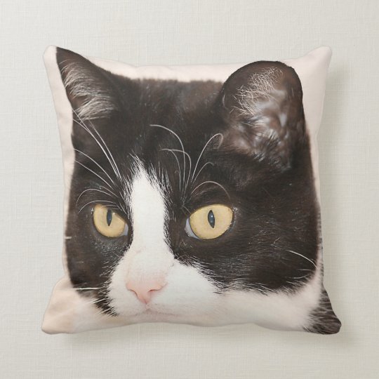 cat face throw pillow