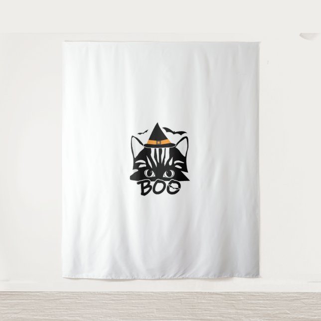 Cat Kitten Kitty Novelty Funny Halloween Spooky bo Tapestry (Front)