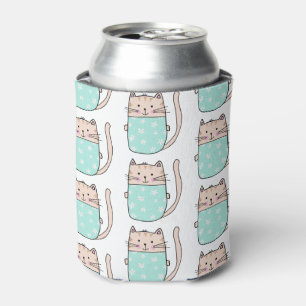 Cat Kitten Kitty Pattern Can Cooler