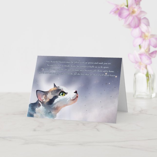 Cat Kitten Kitty Sympathy Memorial Loss Card (Orchid)