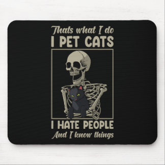 Cat Kitten Lover Grumpy Skull Kitty Pet Owner  Mouse Pad