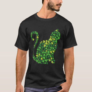 Cat Kitten Lucky Shamrock Clover St Patricks Day  T-Shirt