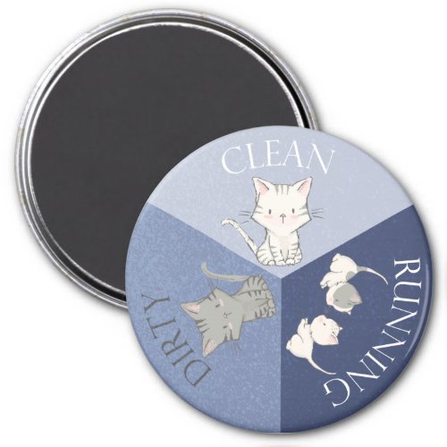 Cat Kitten Pet Dishwasher Magnet Reversible Clean