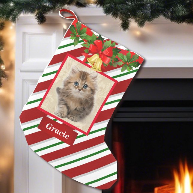Cat Kitten Photo Cute Christmas Stocking Name (Creator Uploaded)