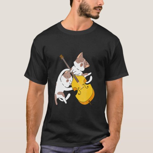Cat Kitten Playing Cello Cat Lover Cello Player Ce T_Shirt