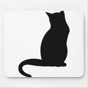 Cat Kitten Silhouette Black The Shade Outline Mouse Pad