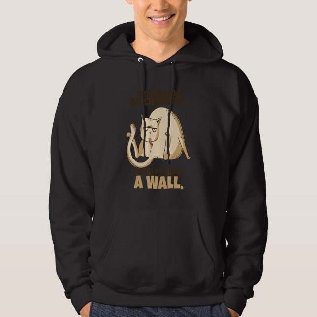 Cat KittenI Could Punch A Wall  Sarcastic Hoodie (Front)