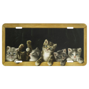CAT KITTENS ART VINTAGE CUTE License Plate