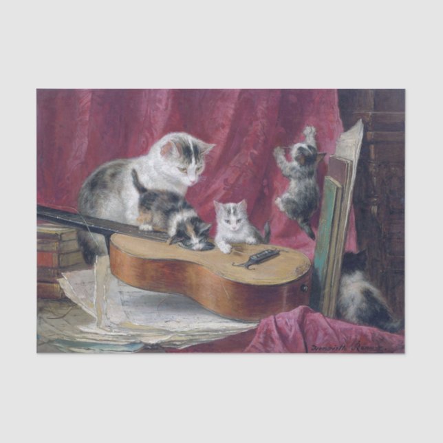 Cat & Kittens • Henriette Ronner-Knip (1821-1909) Tissue Paper (Front)
