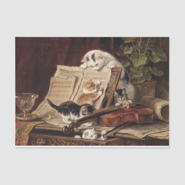 Cat & Kittens • Henriette Ronner-Knip (1821-1909) Tissue Paper (Front)