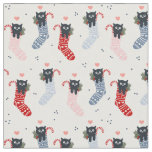 Cat Kittens in Christmas Stockings holiday Fabric