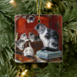 Cat, Kittens & Violin • H. Ronner-Knip • Ornament