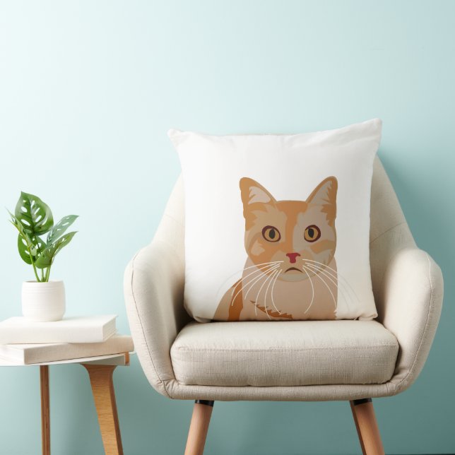 Cat Kitty Cute Cat  Throw Pillow (Chair)