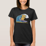 Cat Kitty Kitten Surfing on a Wave at Beach T-Shirt