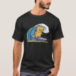 Cat Kitty Kitten Surfing on a Wave at Beach T-Shirt