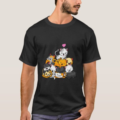 Cat Kitty Pile Cats Anime Kawaii Neko T_Shirt