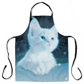 Cat kitty snow art animal nature apron