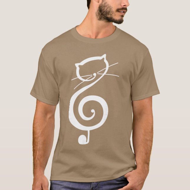 Cat Kittyreble Music Clef Funny Cat Notes Women Me T-Shirt (Front)