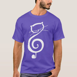 Cat Kittyreble Music Clef Funny Cat Notes Women Me T-Shirt