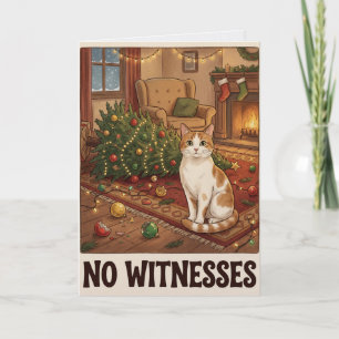 Cat Knocked Tree No Witnesses Christmas Card