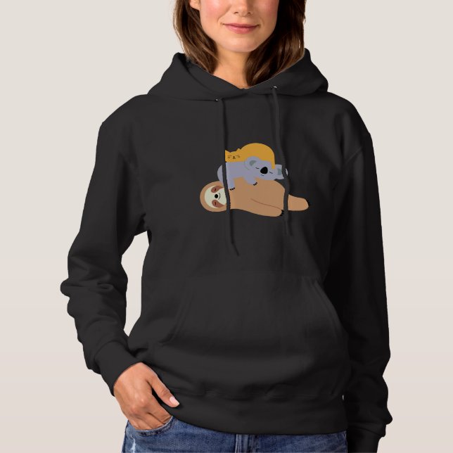 Cat Koala Sloth Hoodie (Front)
