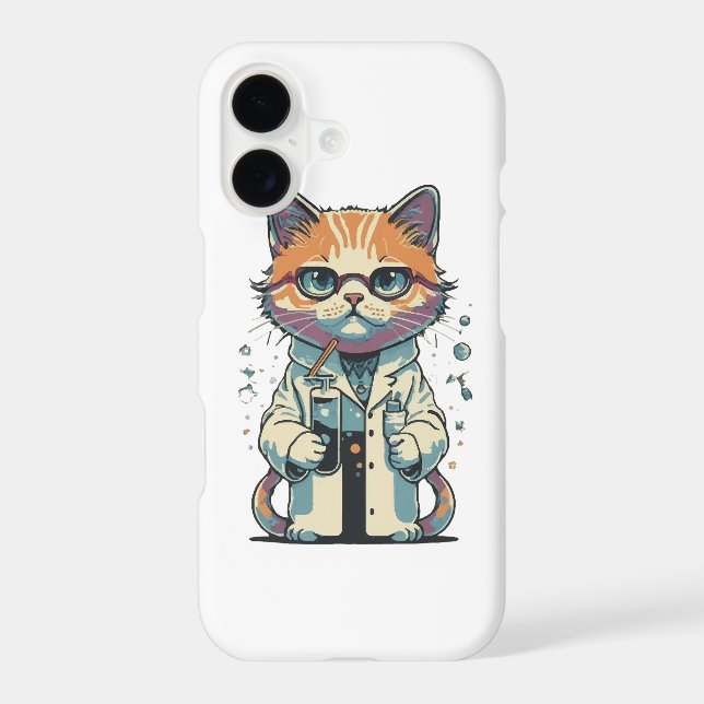 Cat Lab Focused Iphone Case (Back)