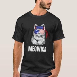 Cat Labor Day Meowica Merica Men Usa American Flag T-Shirt