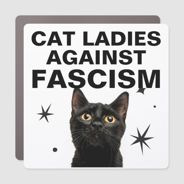 CAT LADIES AGAINST FASCISM CAR MAGNET (Front)