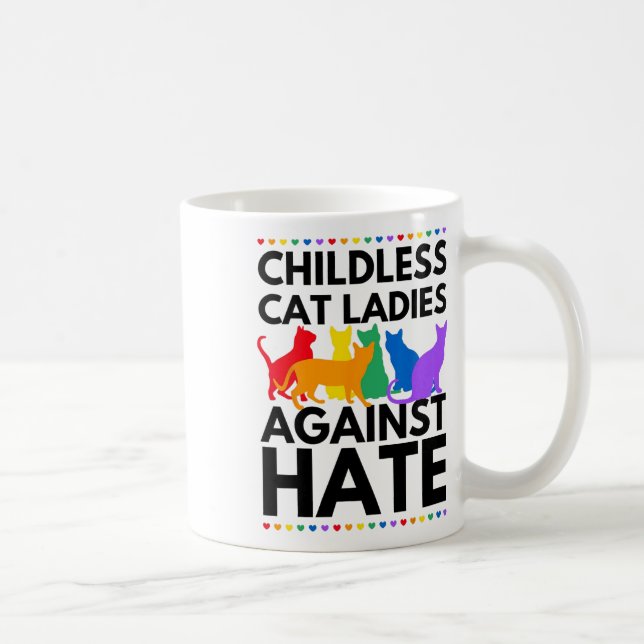 Cat Ladies Against Hate Vote For Kamala-harris  Coffee Mug (Right)