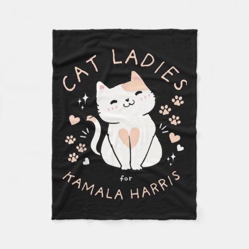 Cat Ladies Cat Lady For Commala Comma La 2024  Fleece Blanket