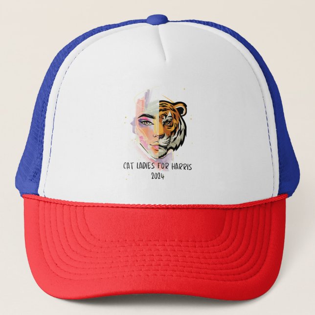 Cat Ladies for Harris 2024 Trucker Hat (Front)