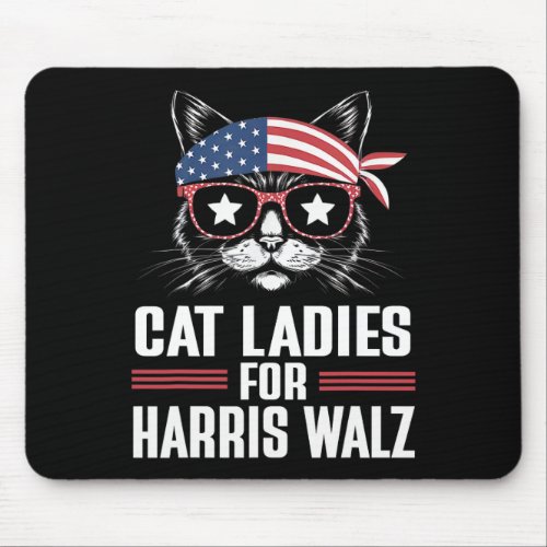 Cat Ladies For Harris Waltz Cat 2024 President Har Mouse Pad