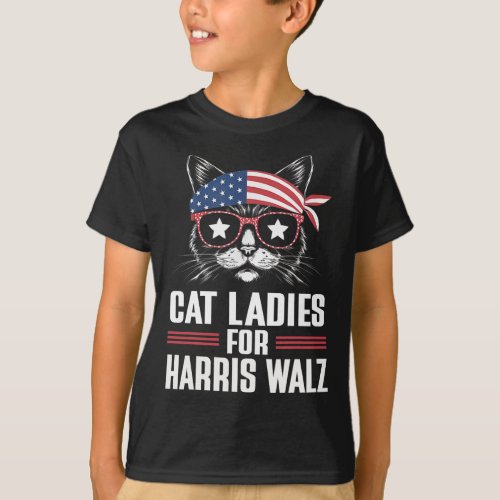 Cat Ladies For Harris Waltz Cat 2024 President Har T_Shirt