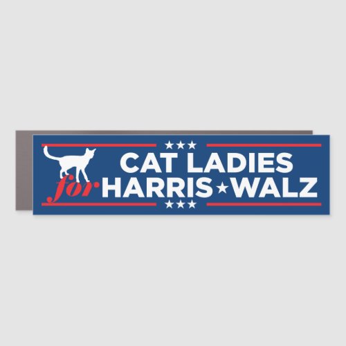 Cat Ladies for Harris Walz 2024 Bumper Car Magnet