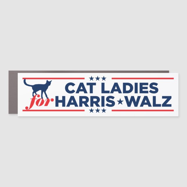 Cat Ladies for Harris Walz 2024 Bumper Car Magnet (Front)