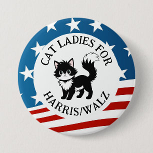 Cat Ladies for Harris/Walz Design Button