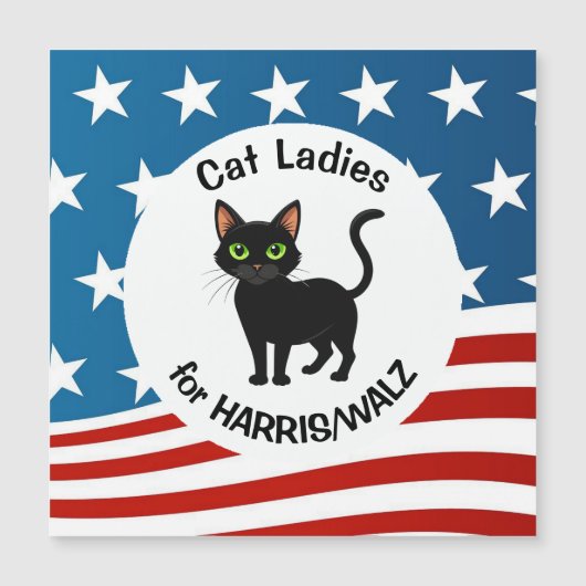Cat Ladies for Harris/Walz Design Magnetic Card (Front)