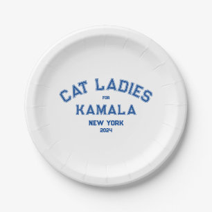 Cat Ladies For Kamala 2024 Custom State Party Paper Plates