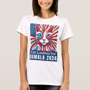 Cat Ladies for Kamala 2024 Democrat T-Shirt