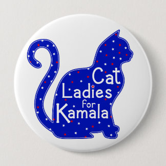 Cat Ladies for Kamala 2024 Presidential Election Button