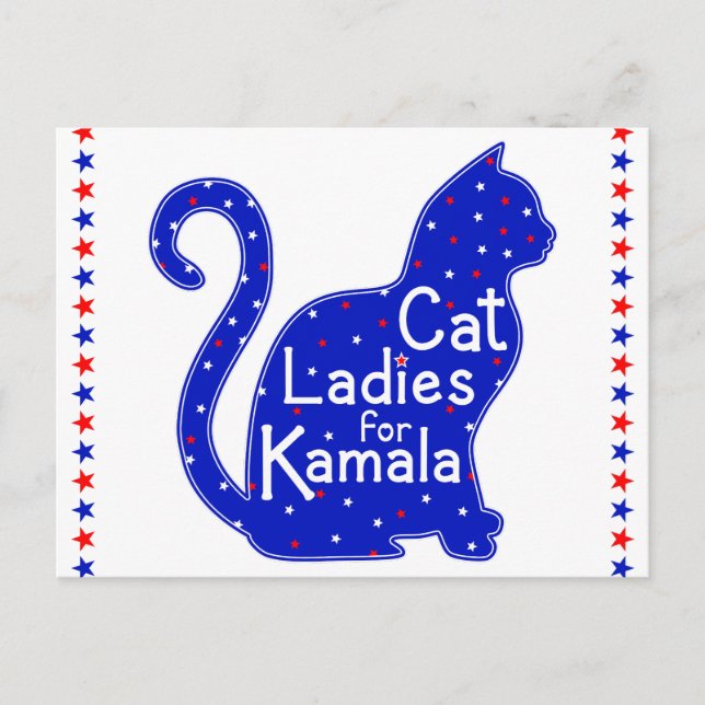 Cat Ladies for Kamala 2024 Presidential Election Postcard (Front)