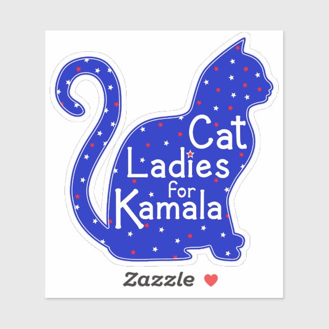 Cat Ladies for Kamala 2024 Presidential Election Sticker (Sheet)
