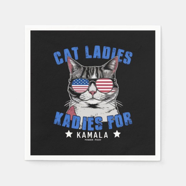 Cat Ladies For Kamala (2) Napkins (Front)