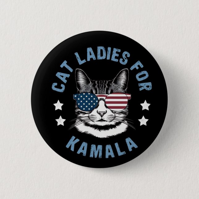 Cat Ladies For Kamala Button (Front)