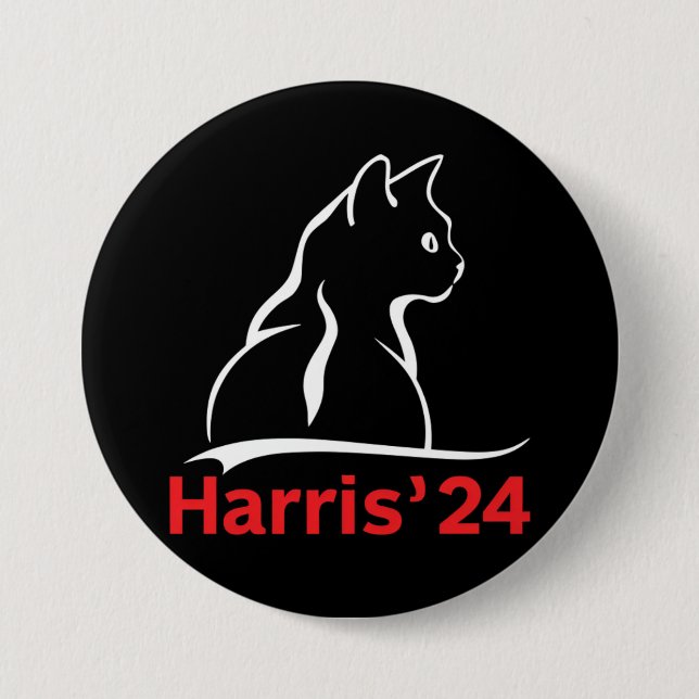 Cat Ladies for Kamala Cat 2024 President Kamala  Button (Front)