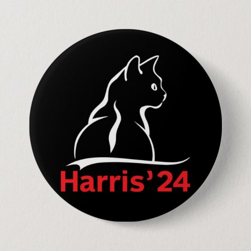 Cat Ladies for Kamala Cat 2024 President Kamala  Button