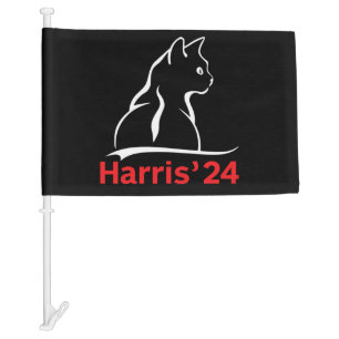 Cat Ladies for Kamala Cat 2024 President Kamala  Car Flag